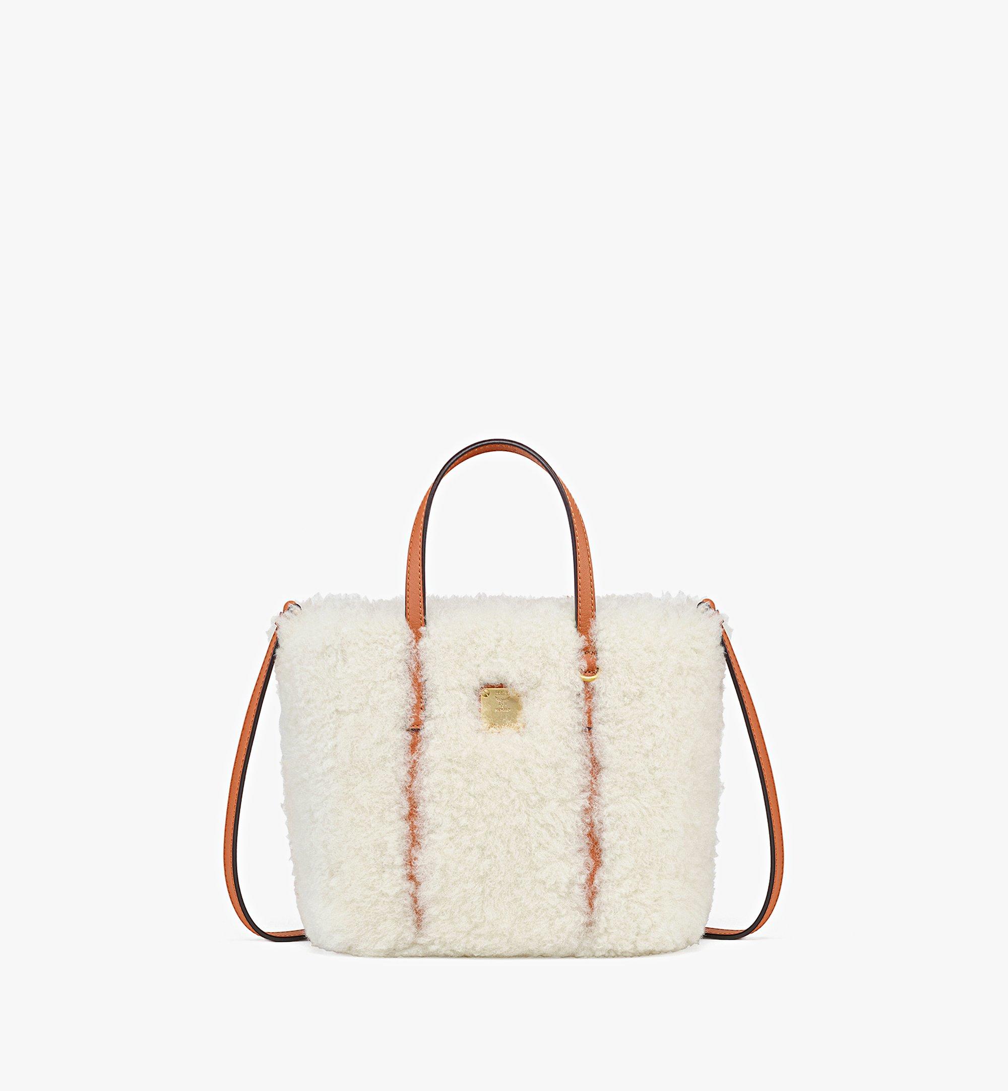 Toni Top-Zip Shopper in Shearling and Leather 1